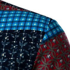 Nikcorp Moška srajca s kratkimi rokavi, bombaž in lan, havajski vzorec, hipi stil, lahka in zračna, poletna, večbarvna, velikost S