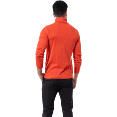 Nikcorp Moško termalno perilo majica z dolgimi rokavi, visok puli ovratnik, slim fit kroj, elastična in topla, oranžna, XXL