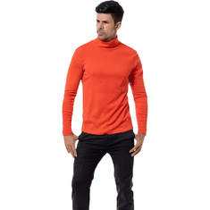 Nikcorp Moško termalno perilo majica z dolgimi rokavi, visok puli ovratnik, slim fit kroj, elastična in topla, oranžna, XXL