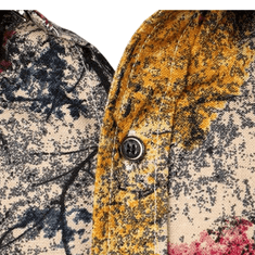 Nikcorp Moška lanena srajca z motivom dreves, elegantna in zračna, oprijet kroj Slim Fit, bela barva, dolgi rokavi, velikost S