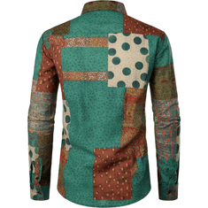 Nikcorp Moška lanena srajca s karirastim vzorcem, elegantna in zračna srajca z dolgimi rokavi, slim fit kroj, zelena, XXL