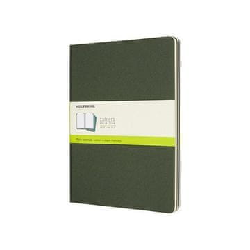 Moleskine Beležnice Cahier, XL, čiste, 3 kosi - temno zelena