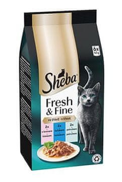 Sheba pocket Fresh&Fine mix losos, tuna, postrv 6x50g
