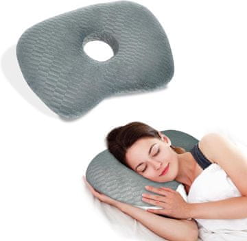 Nikcorp Ortopedska blazina z luknjo za uho, bombažna vzglavnik za spanje na boku po posegih in za lajšanje pritiska, pralna