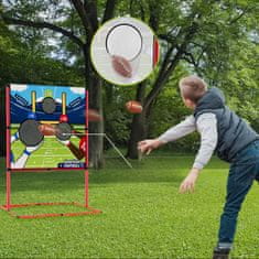 Nikcorp Set za trening ameriškega nogometa in rugbyja za otroke, LED osvetljena tarča, nastavljiva višina, tabla za rezultate in 4 žoge