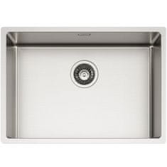 TASCA CANOVA 60 enojno inox kuhinjsko korito SatinPlus 640 × 440 mm, trojna možnost montaže za 70 cm omarico