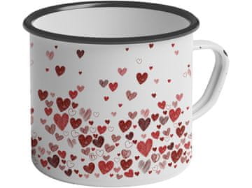 Kozarec iz kositra 350 ml - barvni srčki