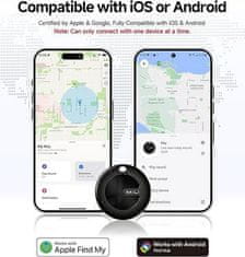 MiLi MiTag Duo črni Bluetooth sledilnik – iOS & Android Lokator za Ključe, Prtljago in Osebne Predmete
