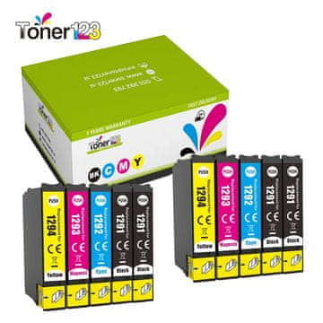 Toner123 Komplet Epson T1291 +T1292 + T1293 + T1294 kompatibilne kartuše (10) - 4× črna, 2× cyan, 2× magenta, 2× rumena