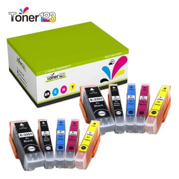 Toner123 Komplet Epson 33XL / C13T33574510 / Expression Premium XP-530, XP-540, XP-630, XP-635, XP-640, XP-645, XP-830 kompatibilne kartuše (10) - 2xBK XL, 2xfoto BK XL, 2xC XL, 2xM XL, 2xY XL