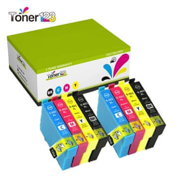 Toner123 Komplet Epson 603XL / Expression Home XP-2100, 2105, 2150, 2155, 3100, 3105, 3150, 4100, 4105 / WorkForce WF-2810, 2830, 2835, 2850 - kompatibilne kartuše (8) - 2xBK XL, 2xC XL, 2xM XL, 2xY XL