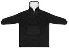 Ruhhy hoodie odeja z rokavi 120x190 cm - Črna