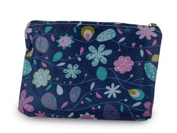 Zložljiva nakupovalna torba z zadrgo 39x40 cm - modre berlinske rože