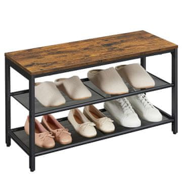 Songmics Klopa za čevlje 80x30x44.5 cm rjava