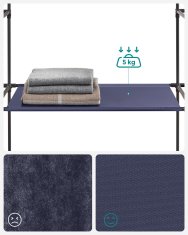 Songmics Tkaninska omara, 45x150x175 cm, modra