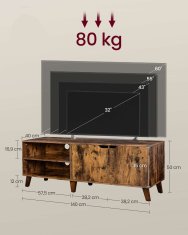 Songmics TV omarica, 140x40x45 cm, rjava