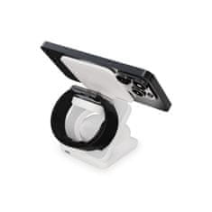 Ksix brezžični polnilnik 3-v-1 15 W, zložljiv, združljiv z MagSafe in Qi, bel