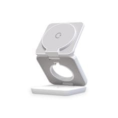 Ksix brezžični polnilnik 3-v-1 15 W, zložljiv, združljiv z MagSafe in Qi, bel