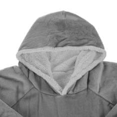 Ruhhy hoodie odeja z rokavi 85x75 cm - Siva
