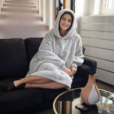 Ruhhy hoodie odeja z rokavi 85x75 cm - Siva