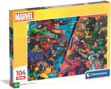 Clementoni Puzzle Maščevalci proti zlobnežem SUPER 104 kosi