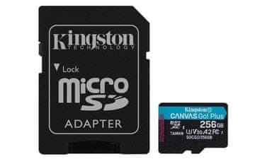 KINGSTON 256 GB microSDXC Canvas Go Plus Gen4 200MB/s A2 U3 V30 + adapter