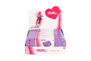 Alltoys Pink make-up kaseta v kovinski zložljivi škatli Ustvarite jo!