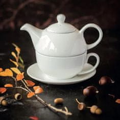 Maxwell & Williams Čajnik Tea For One White Basics 420ml / bel / porcelan