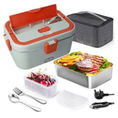 Brandani Termo posoda za prenos hrane, Lunch Box 1,8l / sivo-rdeča / inox, pvc