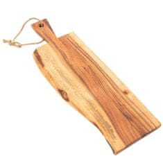 Mhome Deska za rezanje z ročajem in vrvico Natur 55x16x1,5cm / pravokotna / les