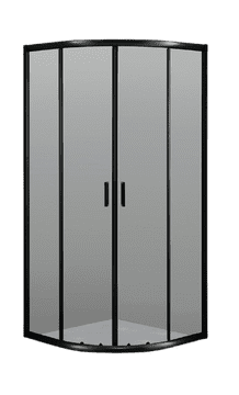 M B Polkrožna tuš kabina SLIDE 90x90cm, črni profil, prozorno steklo 6mm, 88X88/200 cm