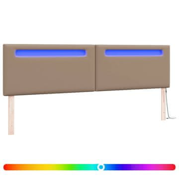 Vidaxl LED glava postelje Kapučino 200 cm Umjetno usnje