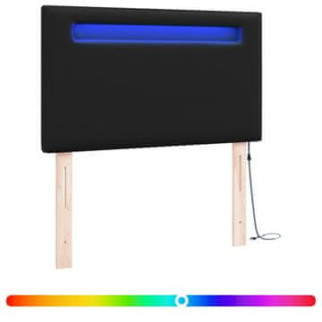 Vidaxl LED glava postelje Črna 100 cm Umjetno usnje