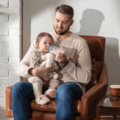 Lansinoh Steklena steklenička za dojenčke 240 ml s sesalcem NaturalWave TM (M)