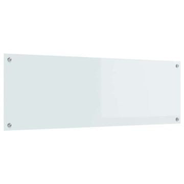 Vidaxl Kuhinjski panel Bela 120 x 40 cm kaljeno steklo