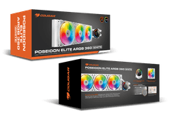 Cougar Poseidon Elite ARGB 360 AiO vodno hlajenje za procesor, belo (CGR-PSDELRGB-W-360)
