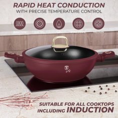 Ponev Wok s pokrovom in površino iz titana 30 cm Leonardo Collection BH-8035