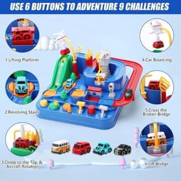 Smania RacerMaze avtomobilska steza labirint – interaktivna igrača z avtomobilčki, miselni poligon, steza z ovirami racermaze_MC110