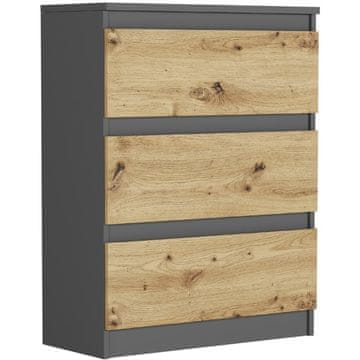 shumee Majhna komoda s predali, mešanica antracita, ARTISAN, 70 x 40 x 76 cm, MODERN R3