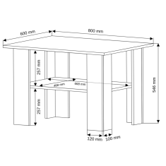 shumee Majhna pravokotna klubska mizica Antracit 55 x 60 x 80 cm Modern A1