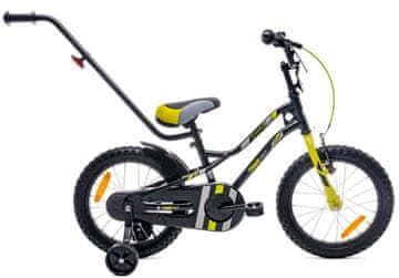 shumee Otroško kolo 16 palcev za fantka, krmilo, stranska kolesa, zvonec, Tiger Bike, črno, rumeno, Sun Baby