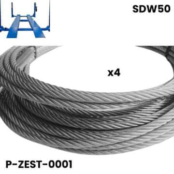 shumee Komplet jeklenih vrvi za štiristeberno dvigalo SDW50