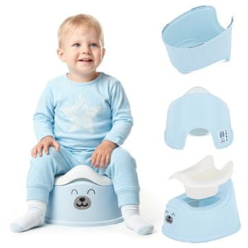 shumee Otroška kahlica, nedrseča, z odstranljivim vložkom, stabilne nalepke, medvedek, modra, bela, Sun Baby