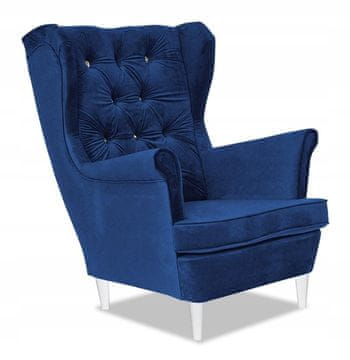 shumee Gaja Scandinavian Family Furniture fotelj z naslonjalom, indigo plavica, žamet