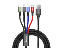 BASEUS USB kabel Baseus Fast 4v1 USB-C / 2x Lightning / Micro 3,5A 1,2m (črn)
