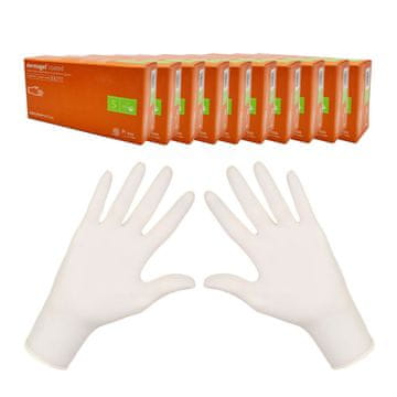 shumee Lateks rokavice S Mercator Dermagel prevlečene 100 kosov v kartonu 10 kosov