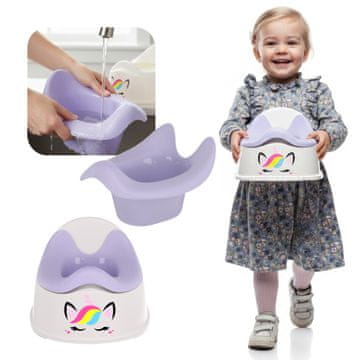 shumee Otroški kahliček, nedrseč, snemljiv vložek, stabilne nalepke, samorog, vijoličen, bel, Sun Baby
