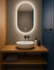 shumee Ovalno LED ogledalo 70x110 z dotikalnim stikalom, vodoodporno IP65 LUNA