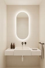 shumee Ovalno LED ogledalo 50x100, vodoodporno, IP65, obešalno, navpično, vodoravno, LUNA