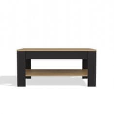 shumee KAVNA MIZICA OHIO, ARTISAN HRAST, ČRNE POLICE, KLOPI ZA DNEVNO SOBO 93x58x43,5 CM